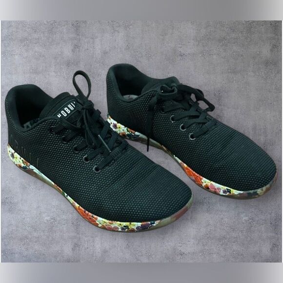 Nobull Black Sneakers with Floral Sole (UNISEX) - Picture 1 of 8